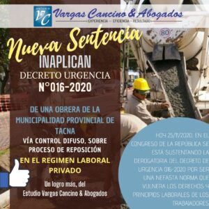 Lee más sobre el artículo Reposición Laboral Exp. [00677-2020-0-2301-JR-LA-01]